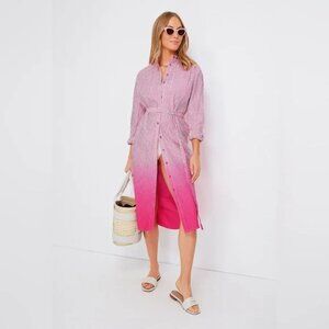 NWOT Solid & Striped Shirt-Dress The Shocking Pink Ombré Oxford Cover-up size M